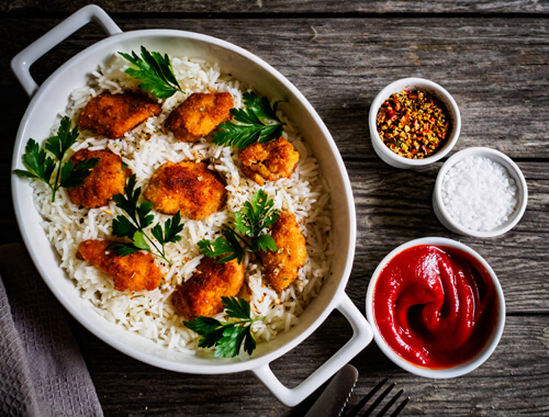 Chicken-Nuggets-with-Fried-Rice